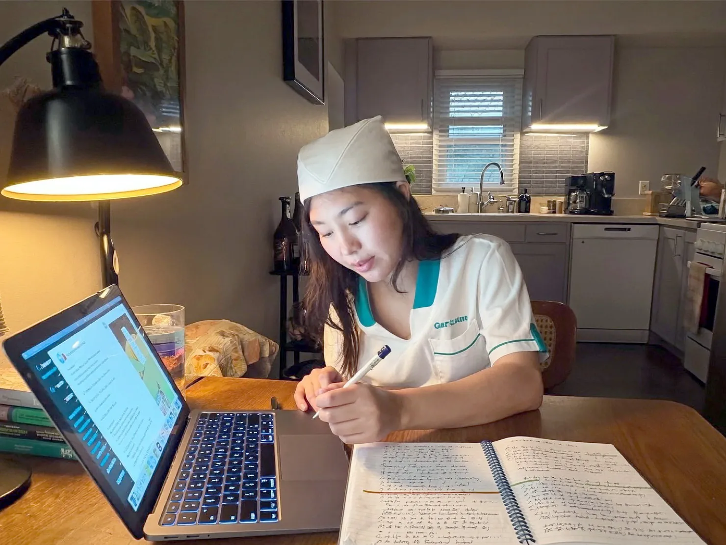 Filipina nurse preparing professional vocabulary